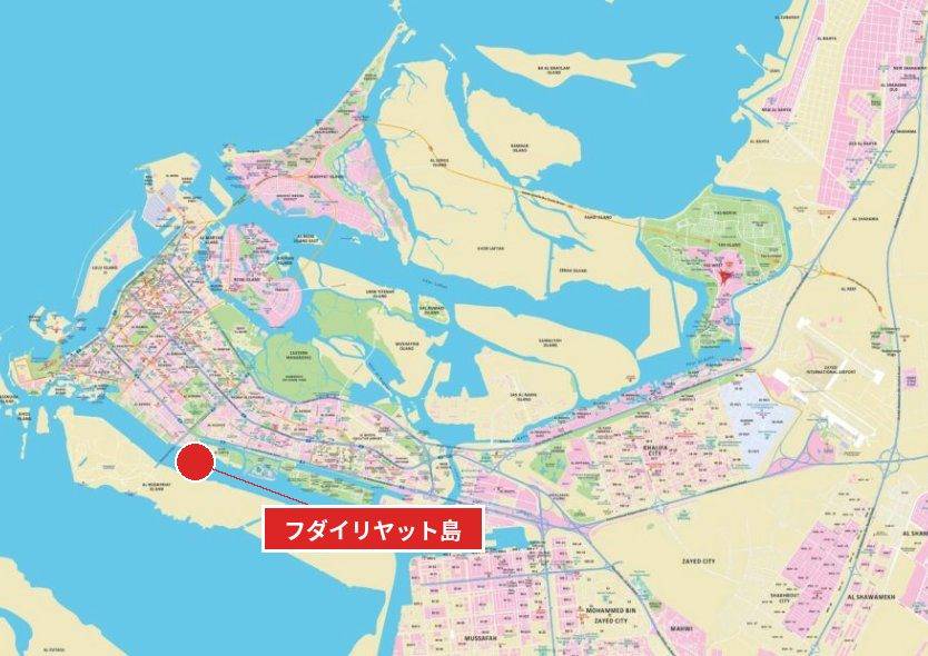 フダイリヤット島の位置図(概略)